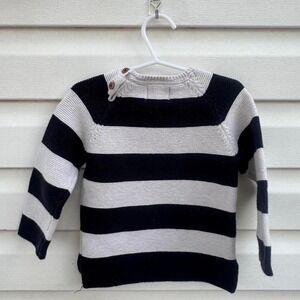 Zara Navy and white striped sweater